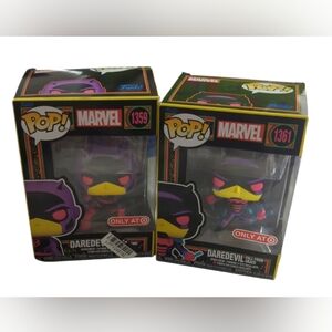 Funko Pop! Daredevil Marvel Blacklight Exclusives Bundle Of 2 Figures Brand New.